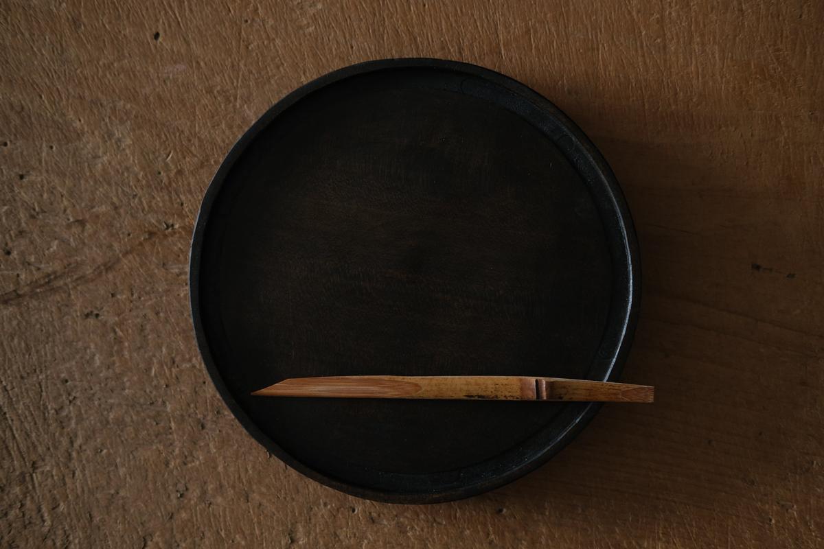 徒爾 丸皿5寸 サクラ・黒漆