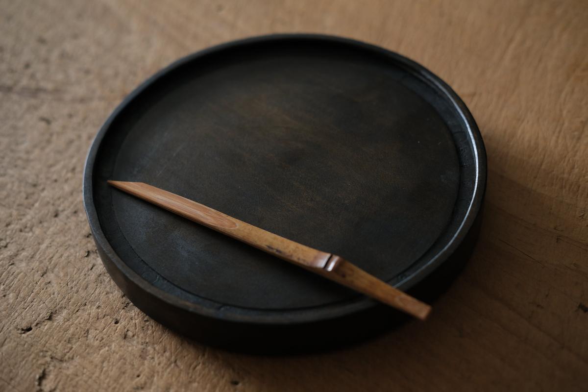 徒爾 丸皿5寸 サクラ・黒漆