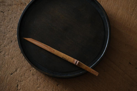 徒爾 丸皿5寸 サクラ・黒漆