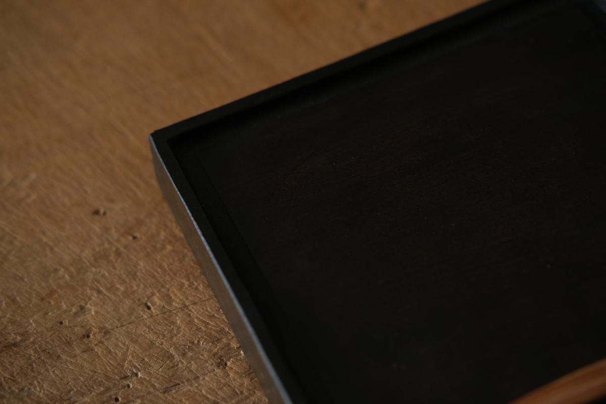 徒爾 小角盆5寸 サクラ・黒漆