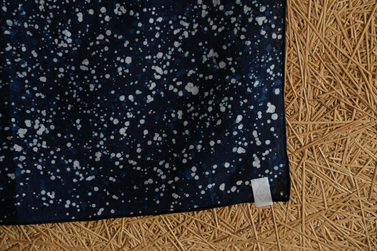 本藍染めリネンハンカチ 流星群