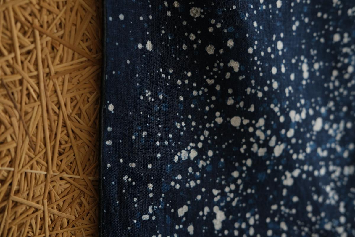 本藍染めリネンハンカチ 流星群
