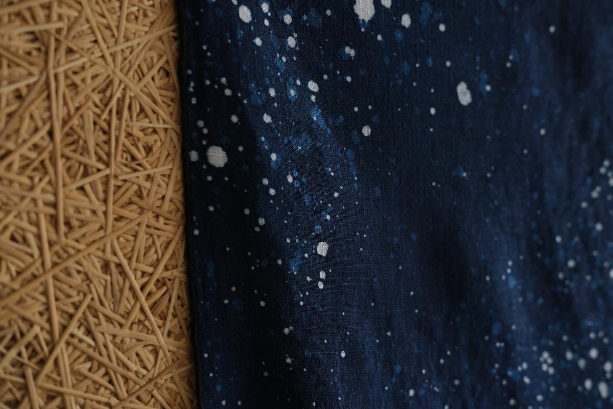 本藍染めリネンハンカチ 流星群