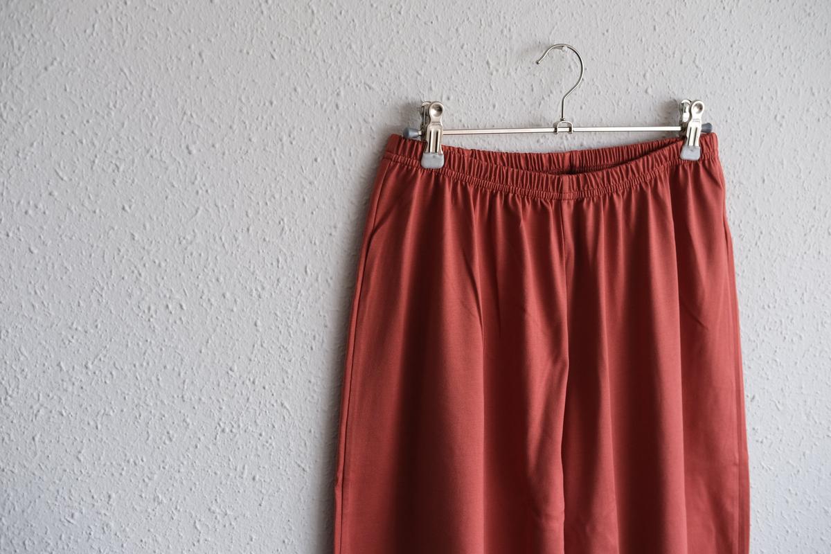 yohaku ドバイパンツ｜ツヤツヤ天竺素材 テラコッタ｜unisex freesize