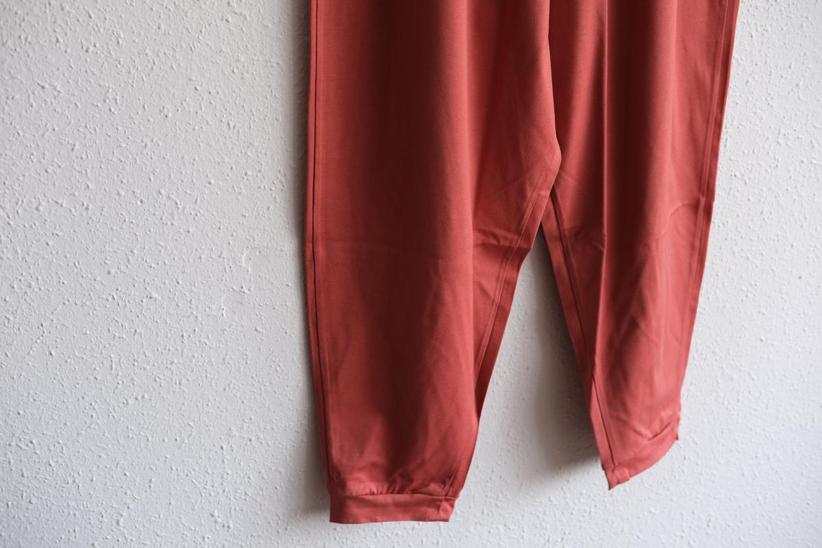 yohaku ドバイパンツ｜ツヤツヤ天竺素材 テラコッタ｜unisex freesize
