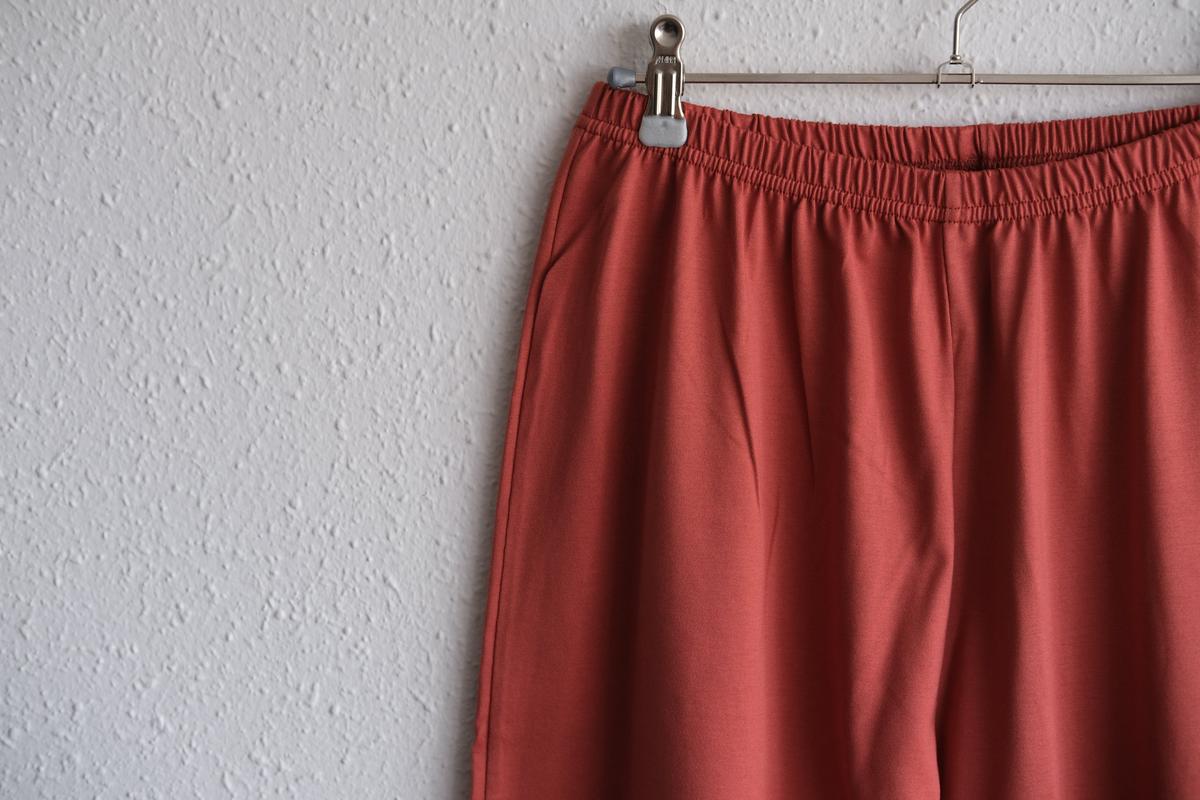 yohaku ドバイパンツ｜ツヤツヤ天竺素材 テラコッタ｜unisex freesize