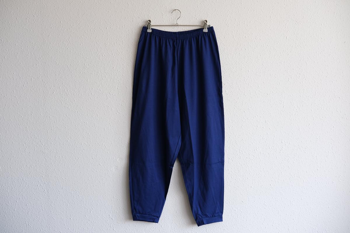 yohaku ドバイパンツ｜ツヤツヤ天竺素材 ブルー｜unisex freesize