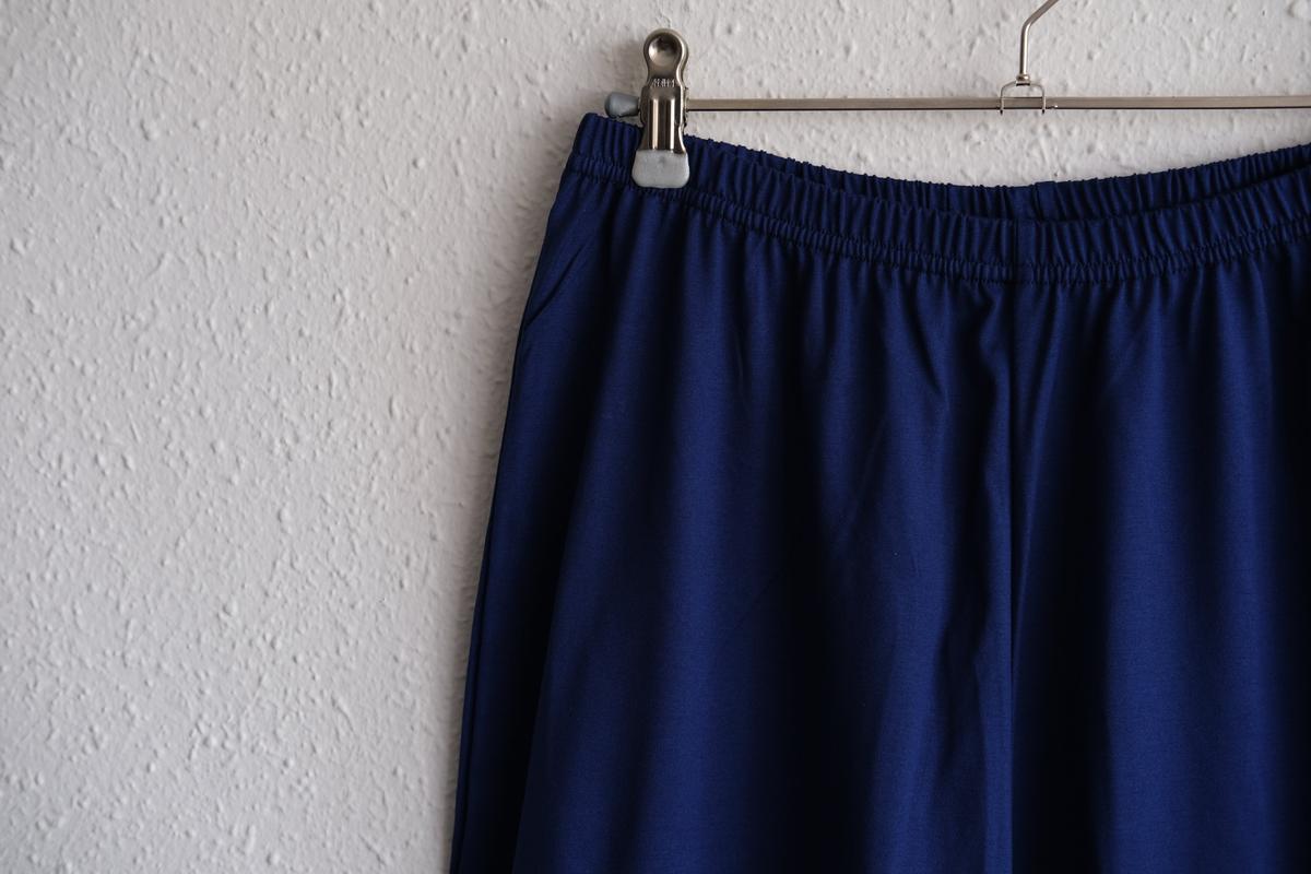 yohaku ドバイパンツ｜ツヤツヤ天竺素材 ブルー｜unisex freesize