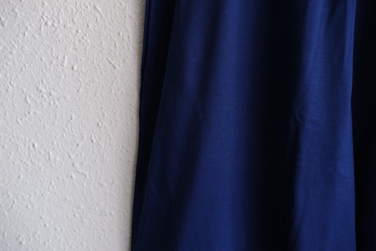 yohaku ドバイパンツ｜ツヤツヤ天竺素材 ブルー｜unisex freesize