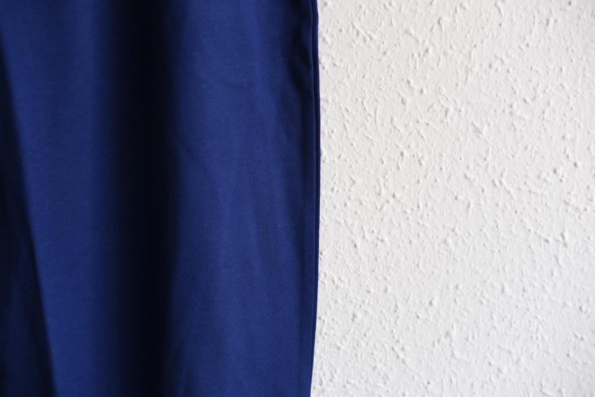 yohaku ドバイパンツ｜ツヤツヤ天竺素材 ブルー｜unisex freesize