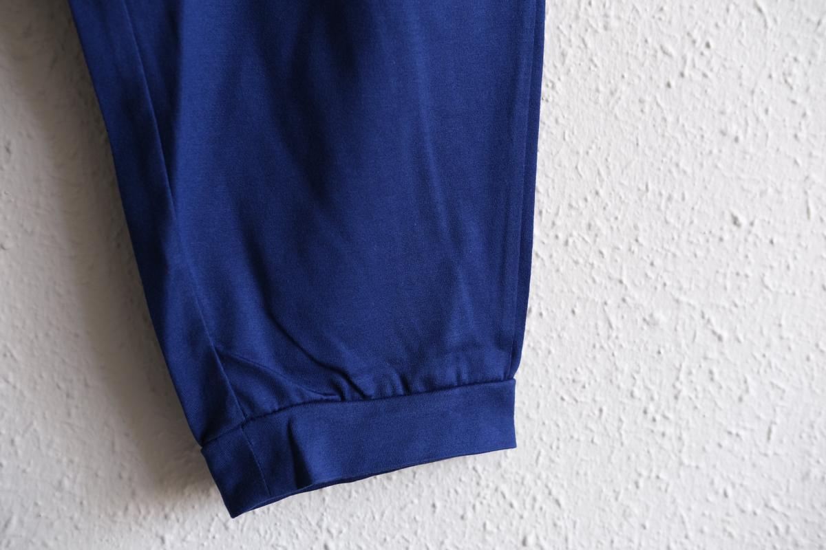 yohaku ドバイパンツ｜ツヤツヤ天竺素材 ブルー｜unisex freesize