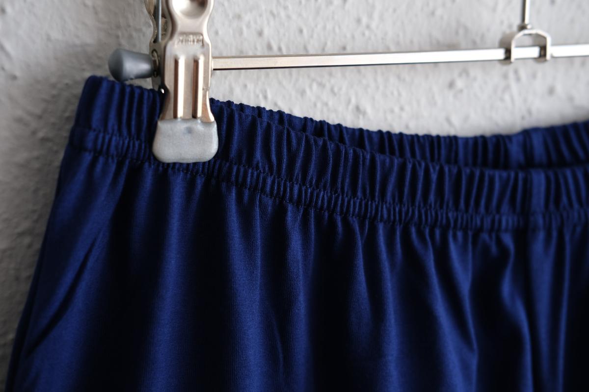 yohaku ドバイパンツ｜ツヤツヤ天竺素材 ブルー｜unisex freesize