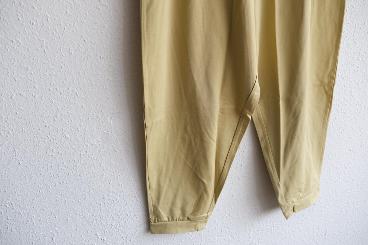 yohaku ドバイパンツ｜ツヤツヤ天竺素材 マスタード｜unisex freesize