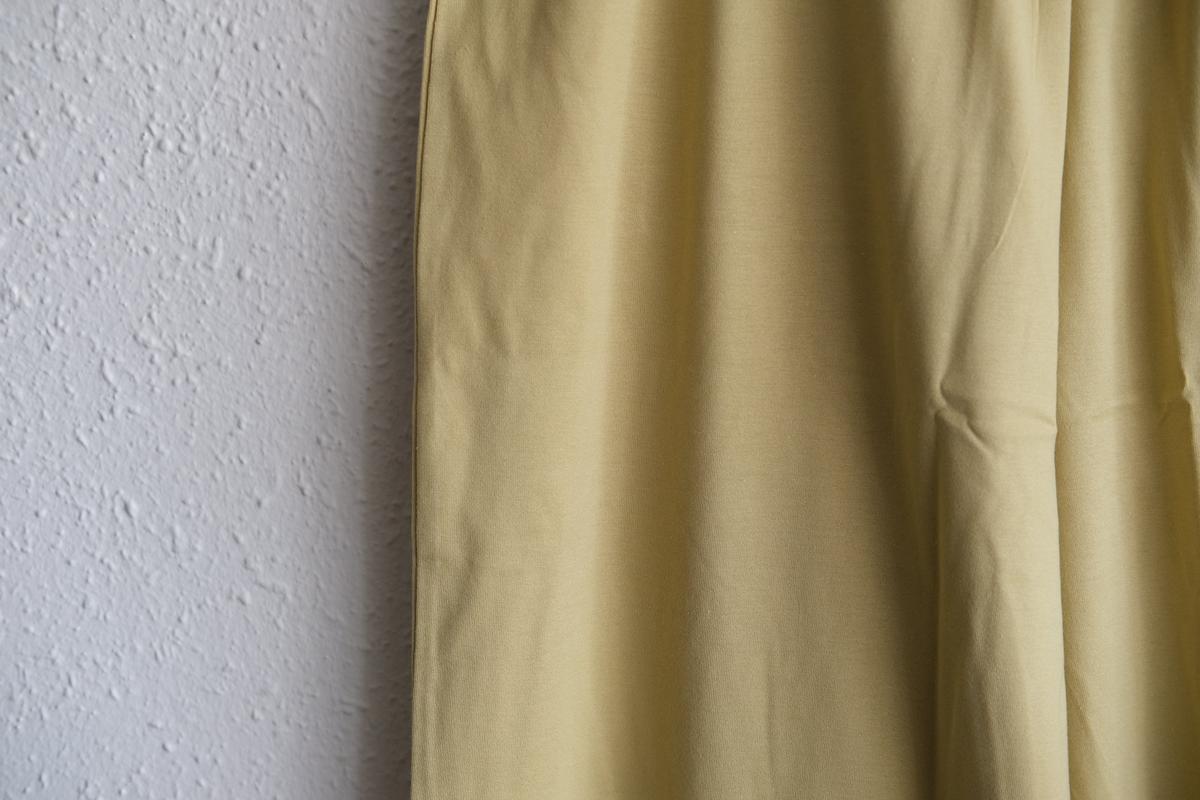 yohaku ドバイパンツ｜ツヤツヤ天竺素材 マスタード｜unisex freesize