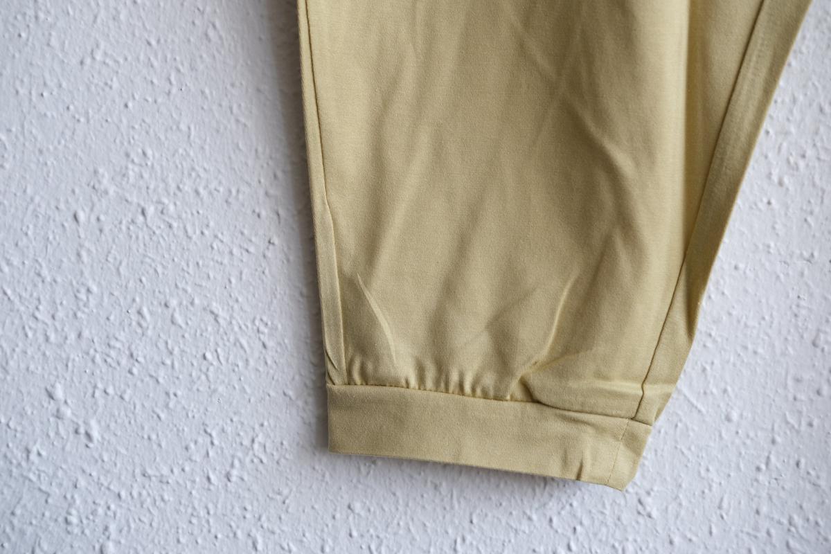 yohaku ドバイパンツ｜ツヤツヤ天竺素材 マスタード｜unisex freesize