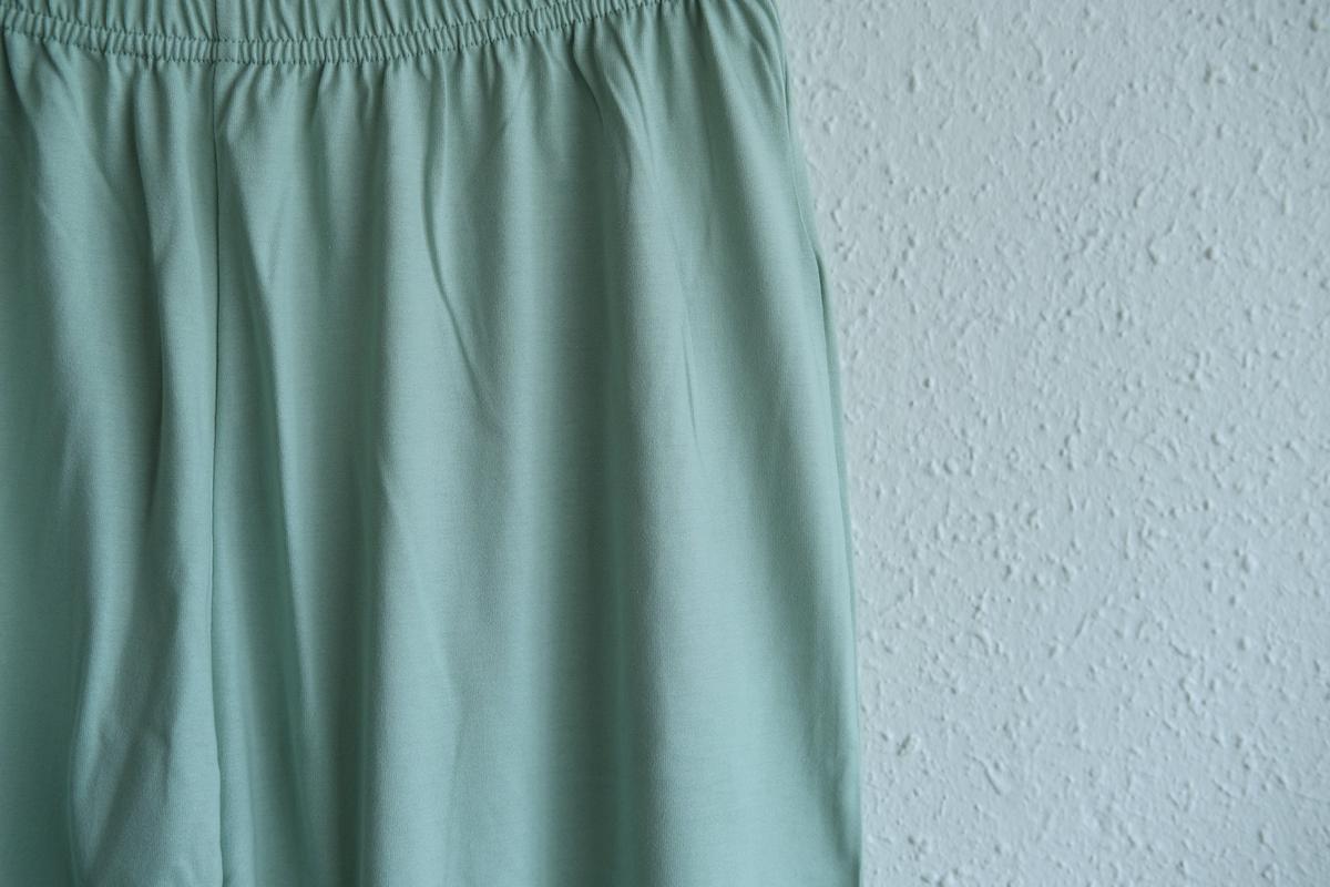 yohaku ドバイパンツ｜ツヤツヤ天竺素材 ミント｜unisex freesize