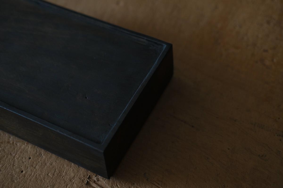 徒爾 角高茶盤 サクラ・黒漆