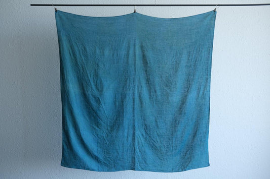 【1点限定】草木染め×本藍染め麻風呂敷 柘榴(ざくろ)×本藍