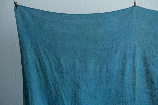 【1点限定】草木染め×本藍染め麻風呂敷 柘榴（ざくろ）×本藍