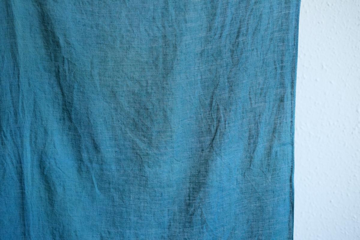 【1点限定】草木染め×本藍染め麻風呂敷 柘榴（ざくろ）×本藍