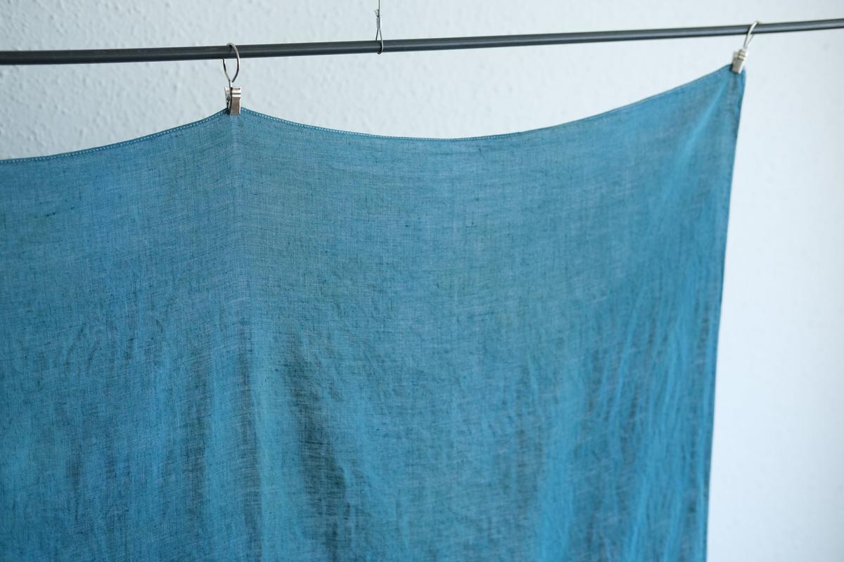 【1点限定】草木染め×本藍染め麻風呂敷 柘榴（ざくろ）×本藍