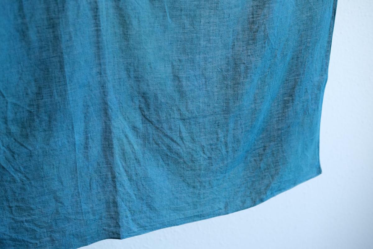 【1点限定】草木染め×本藍染め麻風呂敷 柘榴（ざくろ）×本藍