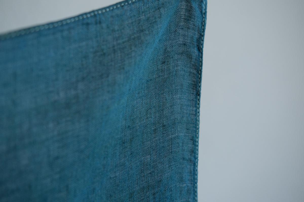 【1点限定】草木染め×本藍染め麻風呂敷 柘榴（ざくろ）×本藍