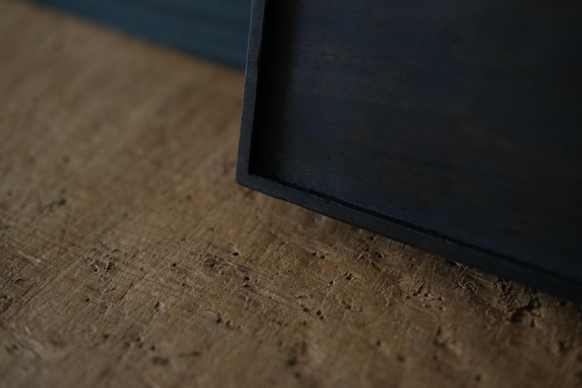 徒爾 角高茶盤 サクラ・黒漆