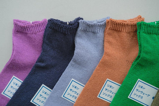 リネンニット アンクルソックス|25-27cm|各色