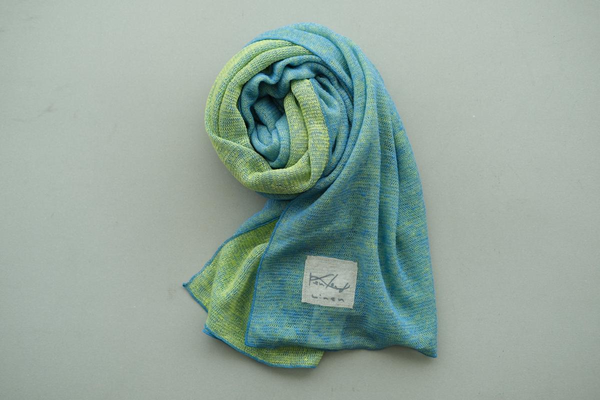 リネンニットストール｜ブルーサルビア×レゼタ