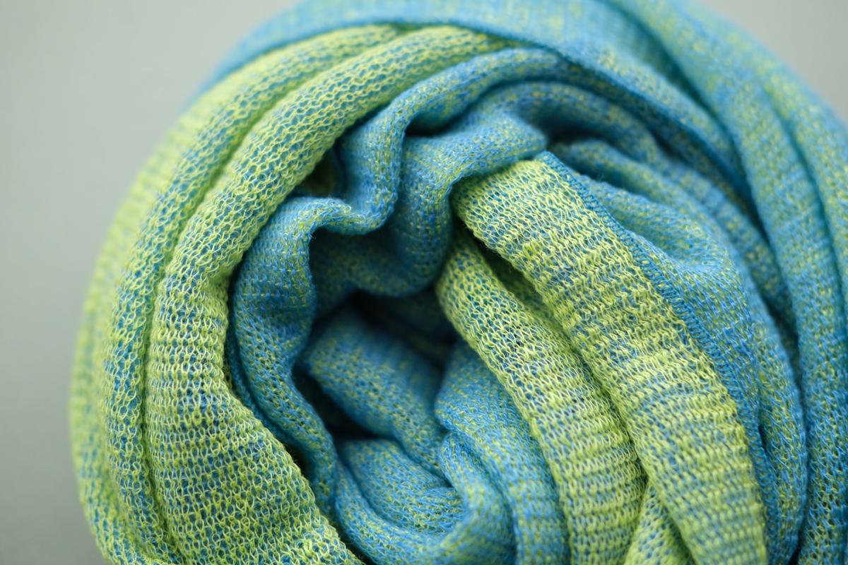 リネンニットストール｜ブルーサルビア×レゼタ