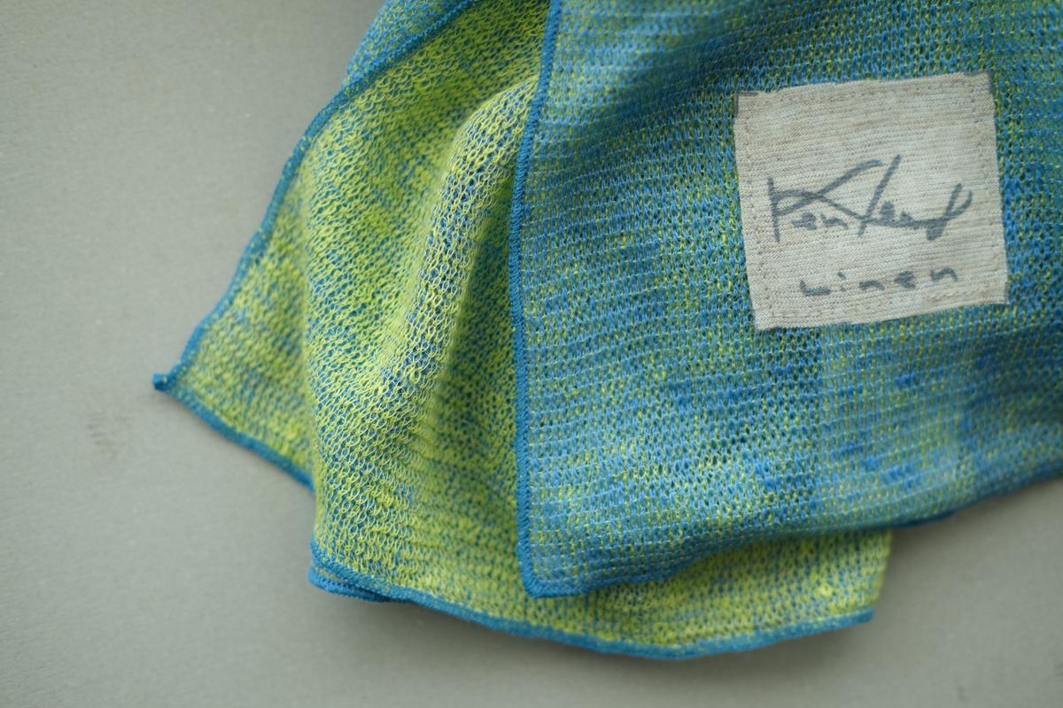 リネンニットストール｜ブルーサルビア×レゼタ