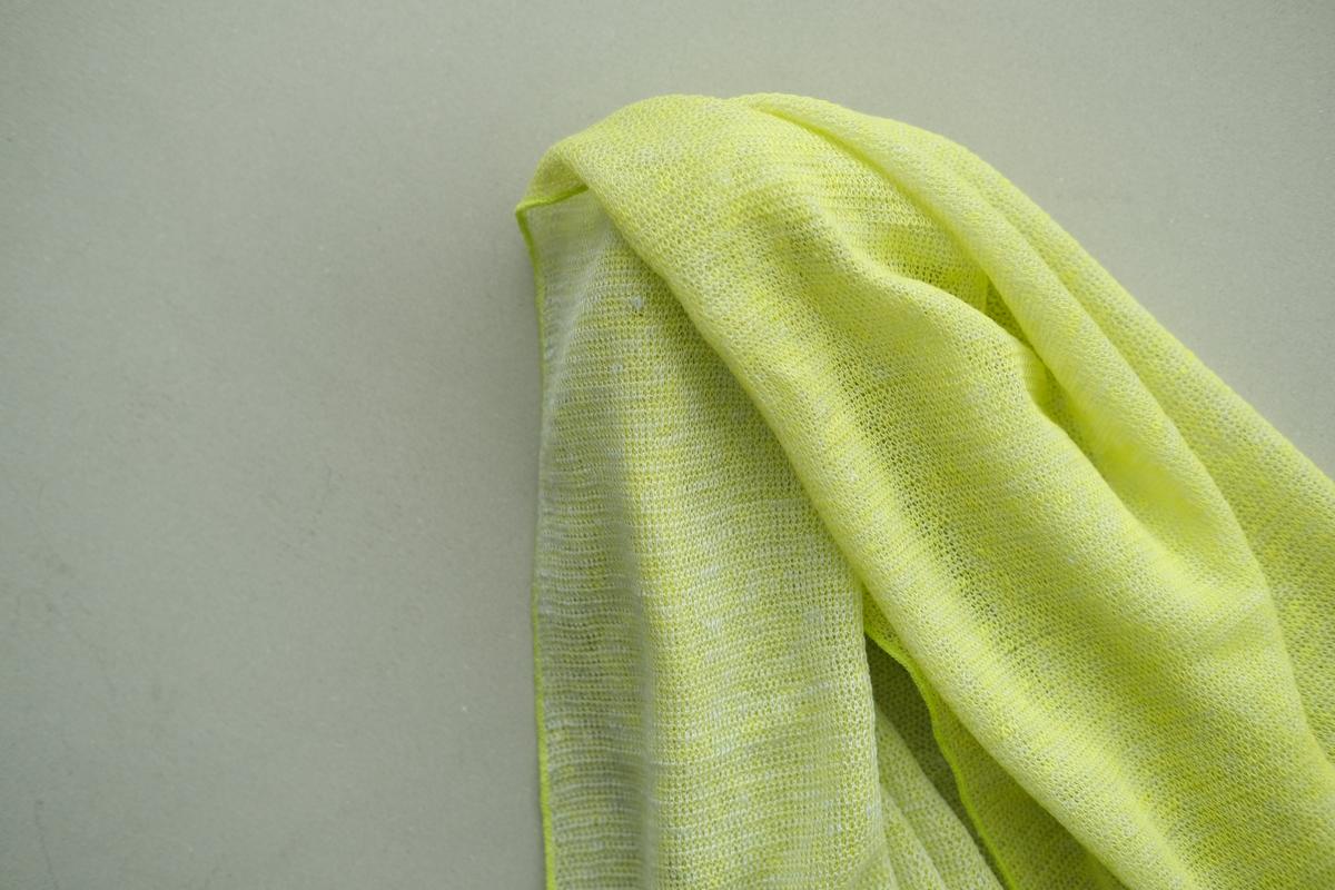 リネンニットストール｜レモン×ナイトグレー