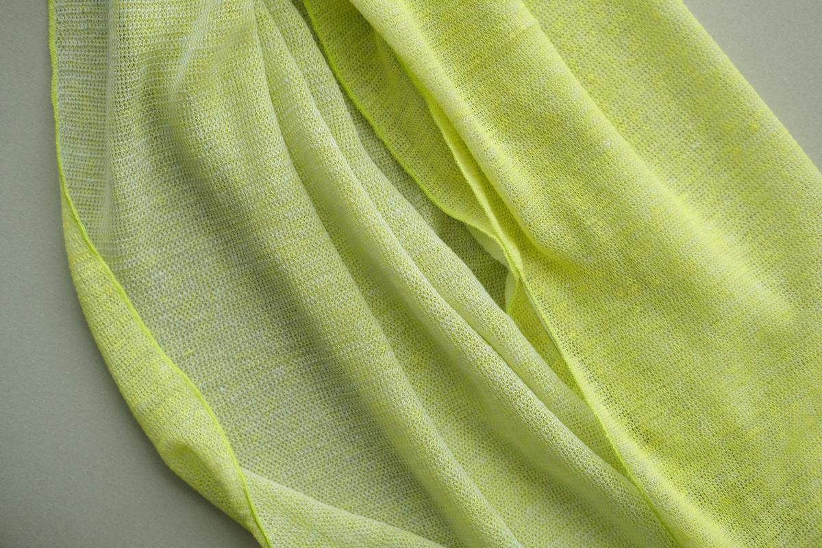 リネンニットストール｜レモン×ナイトグレー