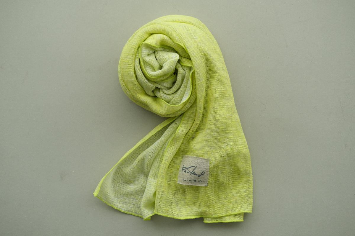 リネンニットストール｜レモン×ナイトグレー