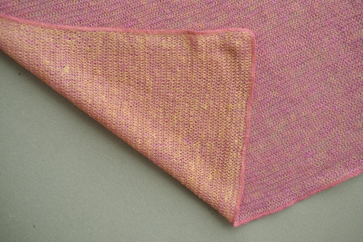 リネンニットストール｜ベルフラワー×コーラルピンク