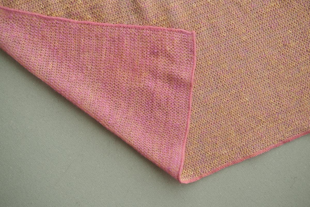 リネンニットストール｜ベルフラワー×コーラルピンク