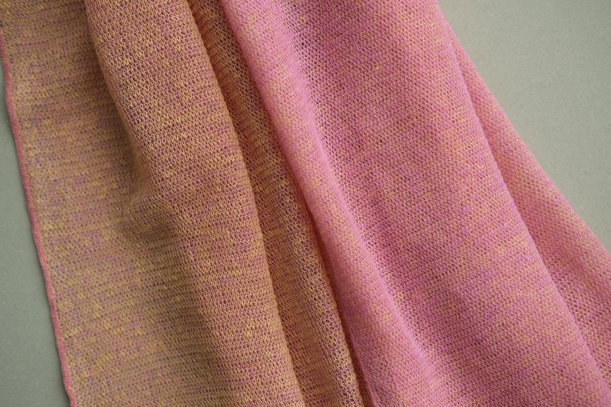 リネンニットストール｜ベルフラワー×コーラルピンク