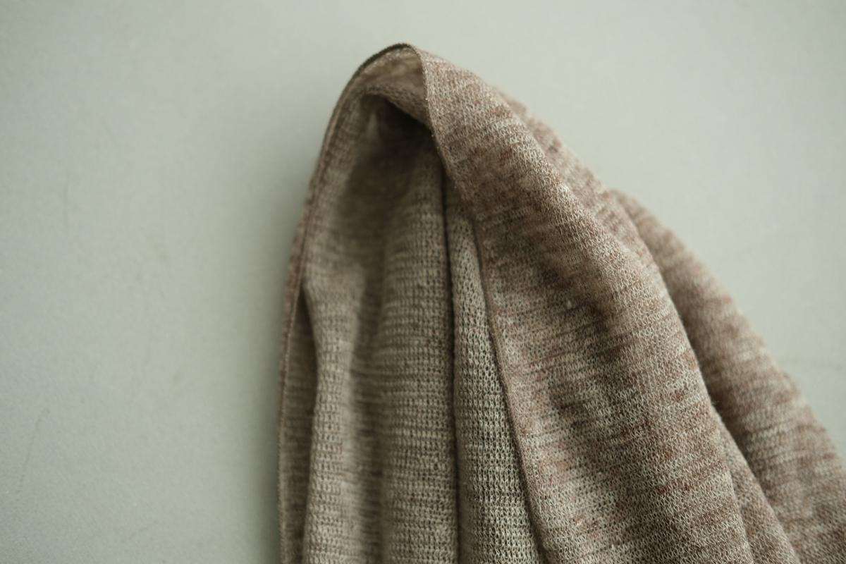 リネンニットストール｜ダークブラウン×ナチュラル
