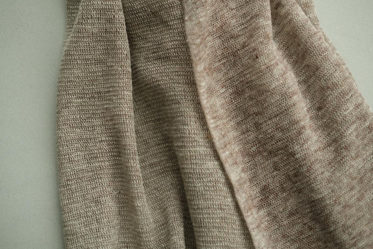リネンニットストール｜ダークブラウン×ナチュラル