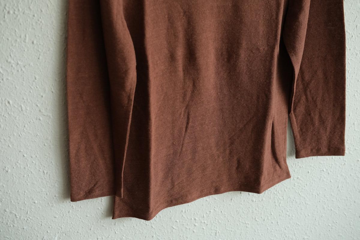 リネンコットンアンダーウェア7分袖｜レディース｜ミルクティー