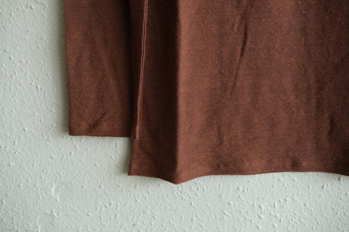 リネンコットンアンダーウェア7分袖｜レディース｜ミルクティー