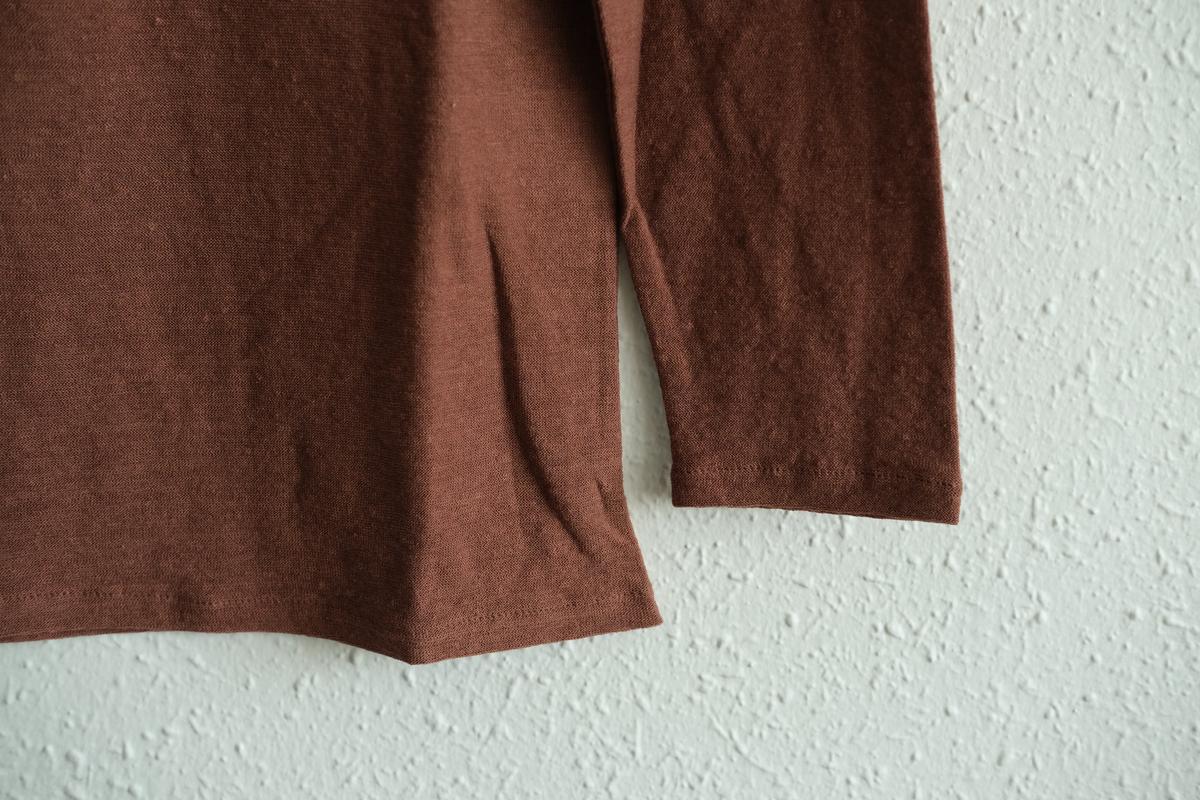 リネンコットンアンダーウェア7分袖｜レディース｜ミルクティー