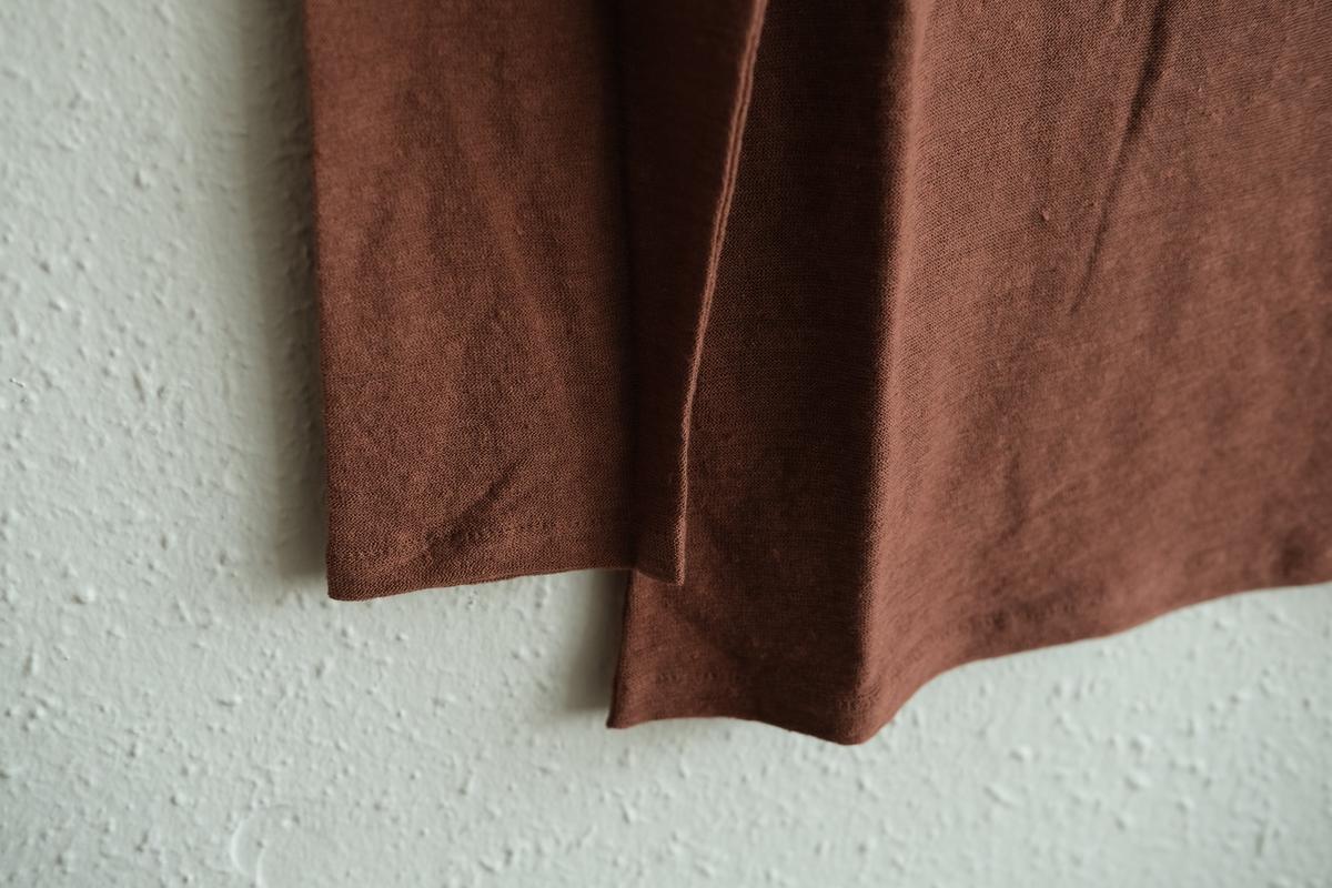 リネンコットンアンダーウェア7分袖｜レディース｜ミルクティー