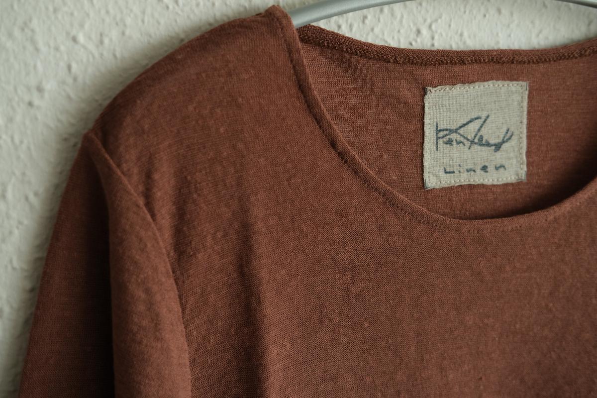 リネンコットンアンダーウェア7分袖｜レディース｜ミルクティー