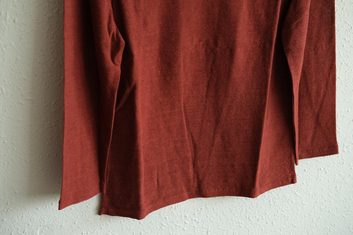 リネンコットンアンダーウェア7分袖｜レディース｜コッパーレッド