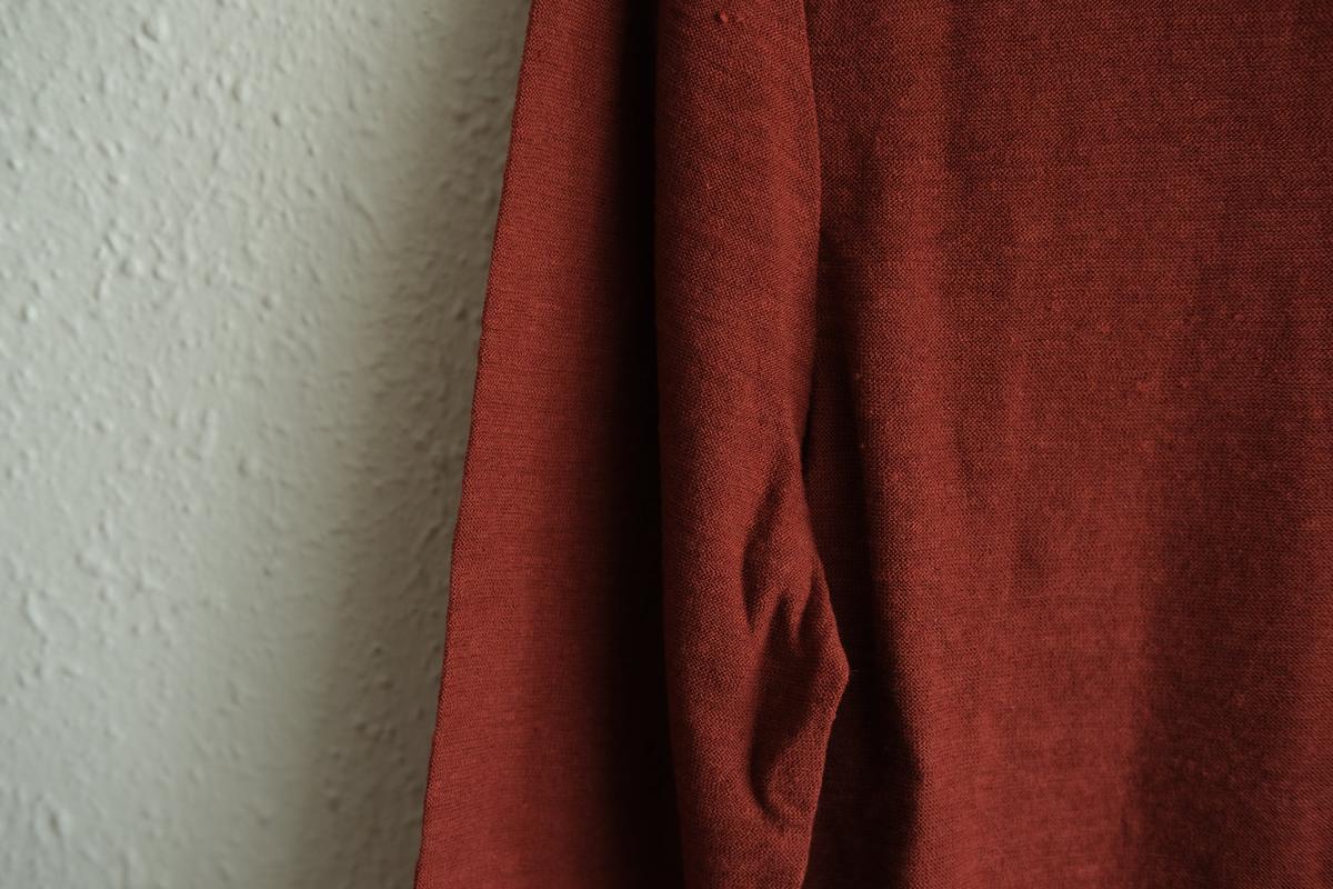 リネンコットンアンダーウェア7分袖｜レディース｜コッパーレッド