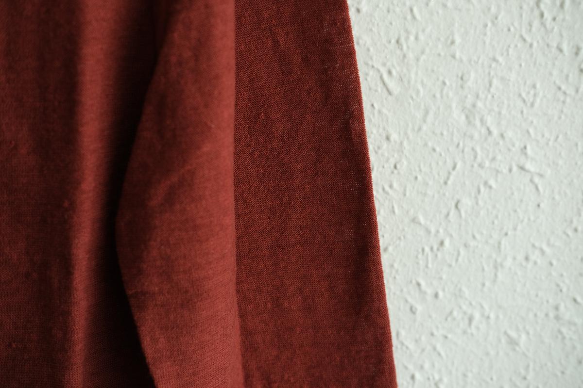 リネンコットンアンダーウェア7分袖｜レディース｜コッパーレッド