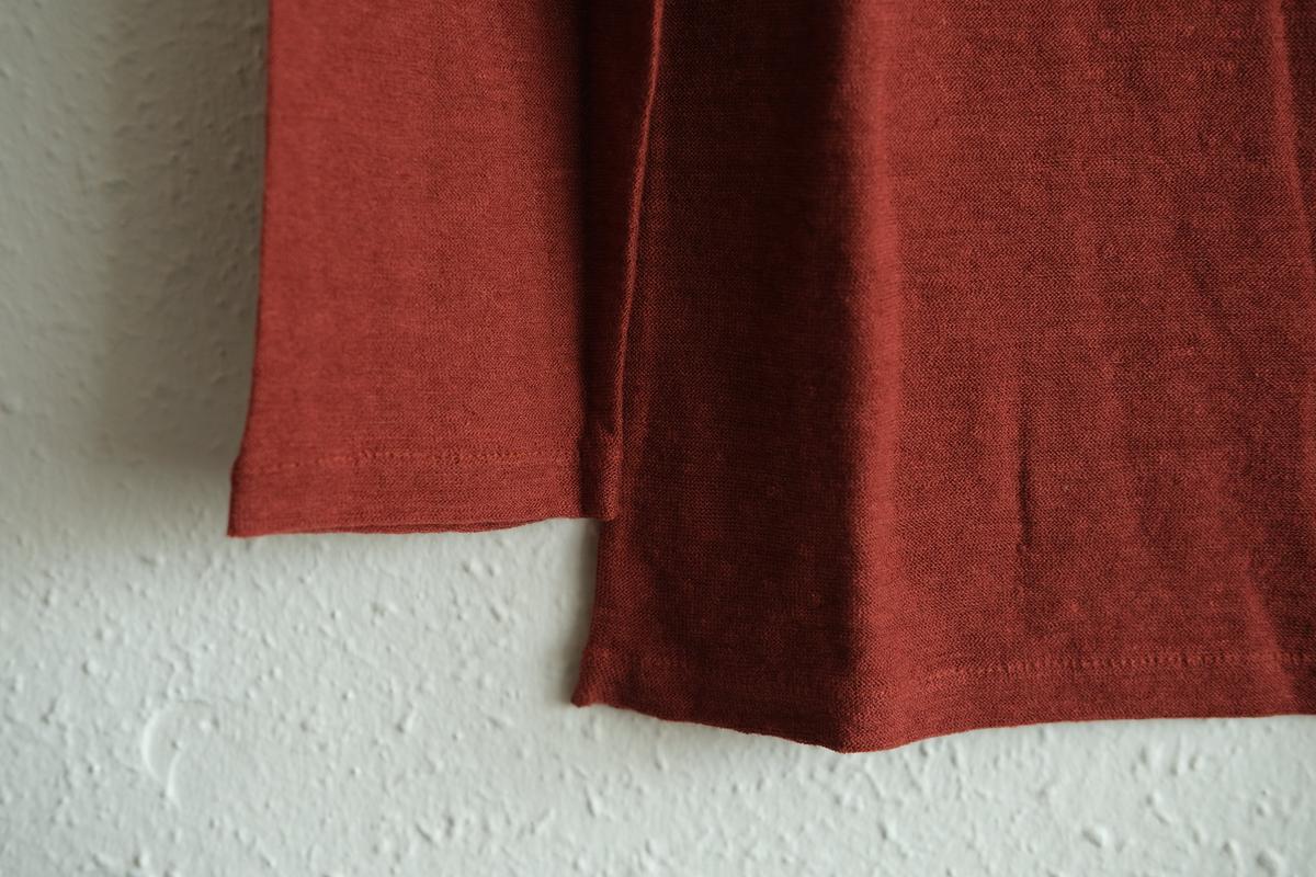 リネンコットンアンダーウェア7分袖｜レディース｜コッパーレッド