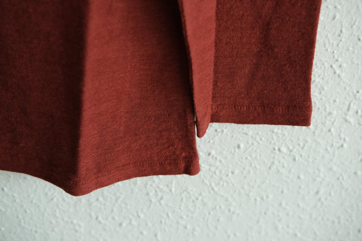 リネンコットンアンダーウェア7分袖｜レディース｜コッパーレッド